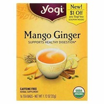 NEW Yogi Tea Mango Ginger Supports Healthy Digestion  Caffeine Free 16 Count - $11.97