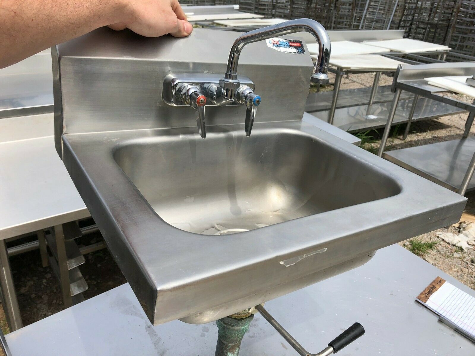 Amtekco 18x16 Stainless Steel Heavy Duty Kitchen Sanitize Wash Hand