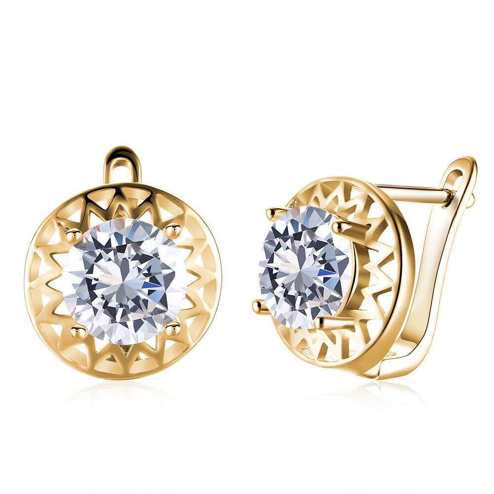 Unbranded - Silver opal & clear cz halo leverback earrings