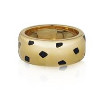 Cartier Panthere 18K Yellow Gold Spotted Lacquer Wedding Ring - $5,000.00