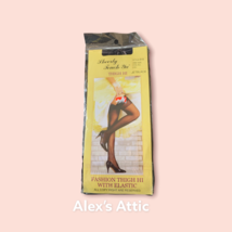 Vintage Sheerly Touch Ya Thigh Hi Hosiery With Elastic. One Size Jet black - $4.95