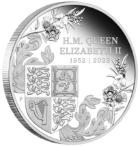 2022-P Australia $1 Queen Elizabeth II PLATINUM JUBILEE Silver Proof NGC PF70 ER image 6