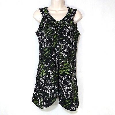 New Directions V-neck Sleeveless Tunic Top Women Size S Green ...