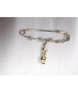 2&quot; SAFETY PIN w 3 CRYSTALS BROOCH &amp; FIRE TRUCK FIRST RESPONDER BRAVE HER... - $5.99