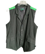 Tripp NYC Striped Vest Men S Black Green Goth Joker Punk Cosplay Vtg - $59.39