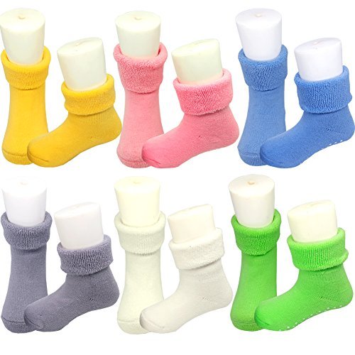 Baby Anti Slip Socks, Toddler Terry Turn Cuff Thick Warm Cotton Socks6