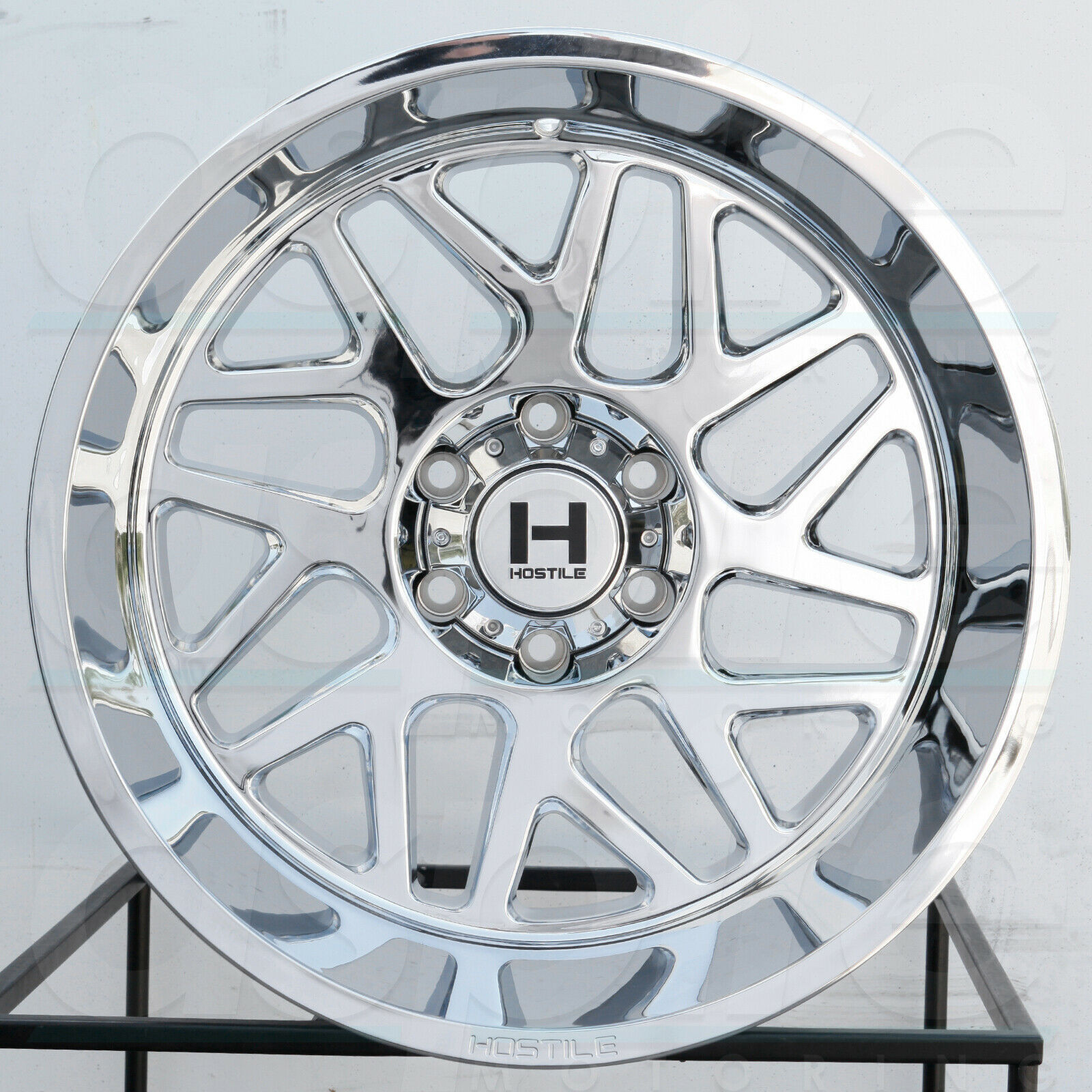 24x14 Hostile H108 Sprocket 8x170 76 Chrome Wheels Rims Set(4) Wheels
