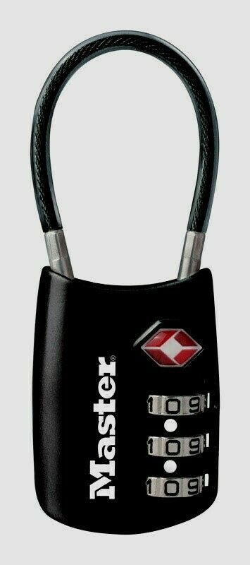 Master Lock 1.18 Steel 3-Dial Combination Luggage Lock TSA Approved 4688D