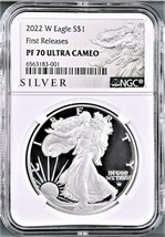 2022 W Proof Silver Eagle, Ngc PF70UC First Releases, Als Label, In Hand - $156.75