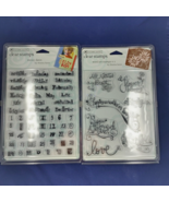 Autumn Leaves Brand Word Art Stamps &amp; Messy Dates Clear Stamps Love Happ... - $12.19