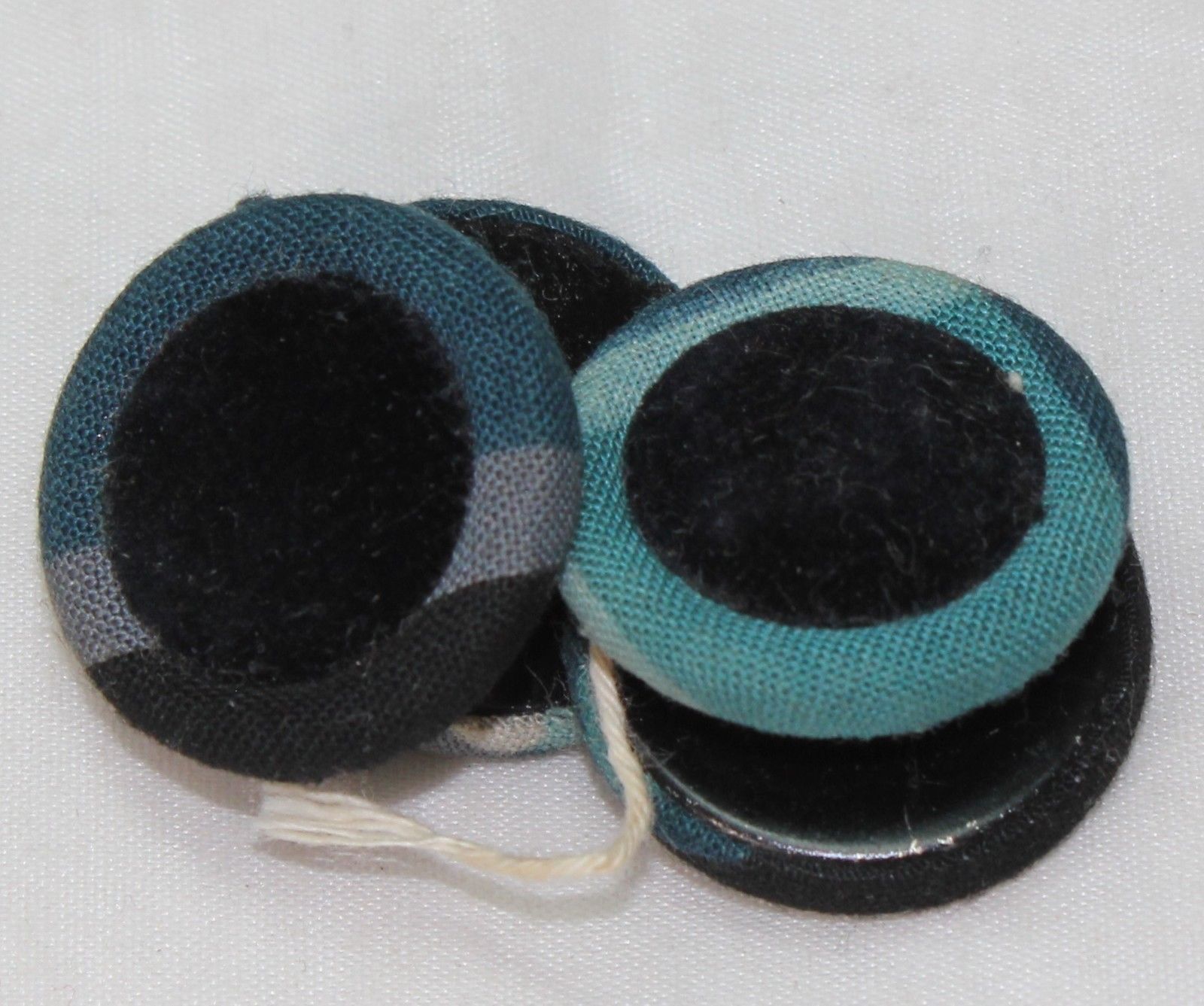 blue fabric buttons