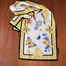 Vintage Silk Scarf, hand rolled, signed J Matz, Woodrow Wilson House butterflies image 1