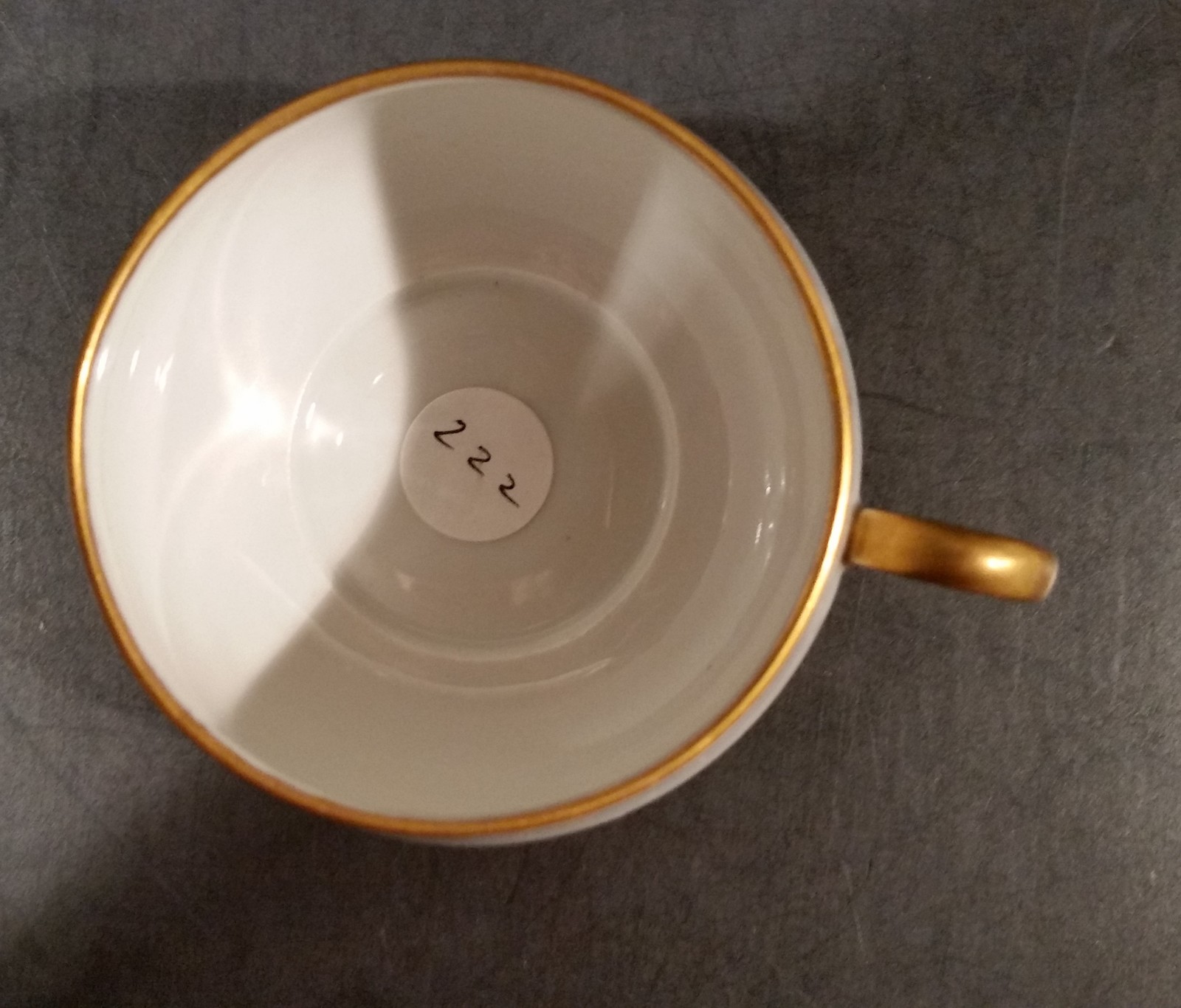 Limoges Gold Trim Cup and Saucer with “D” in gold on the saucer and