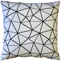 Crossed Lines Cotton Print Throw Pillow 20x20, Complete with Pillow Insert - $31.45