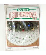 Bucilla Christmas BOWS &amp; LACE 45 Inch Round Stitchery Tree Skirt Holly H... - $63.99