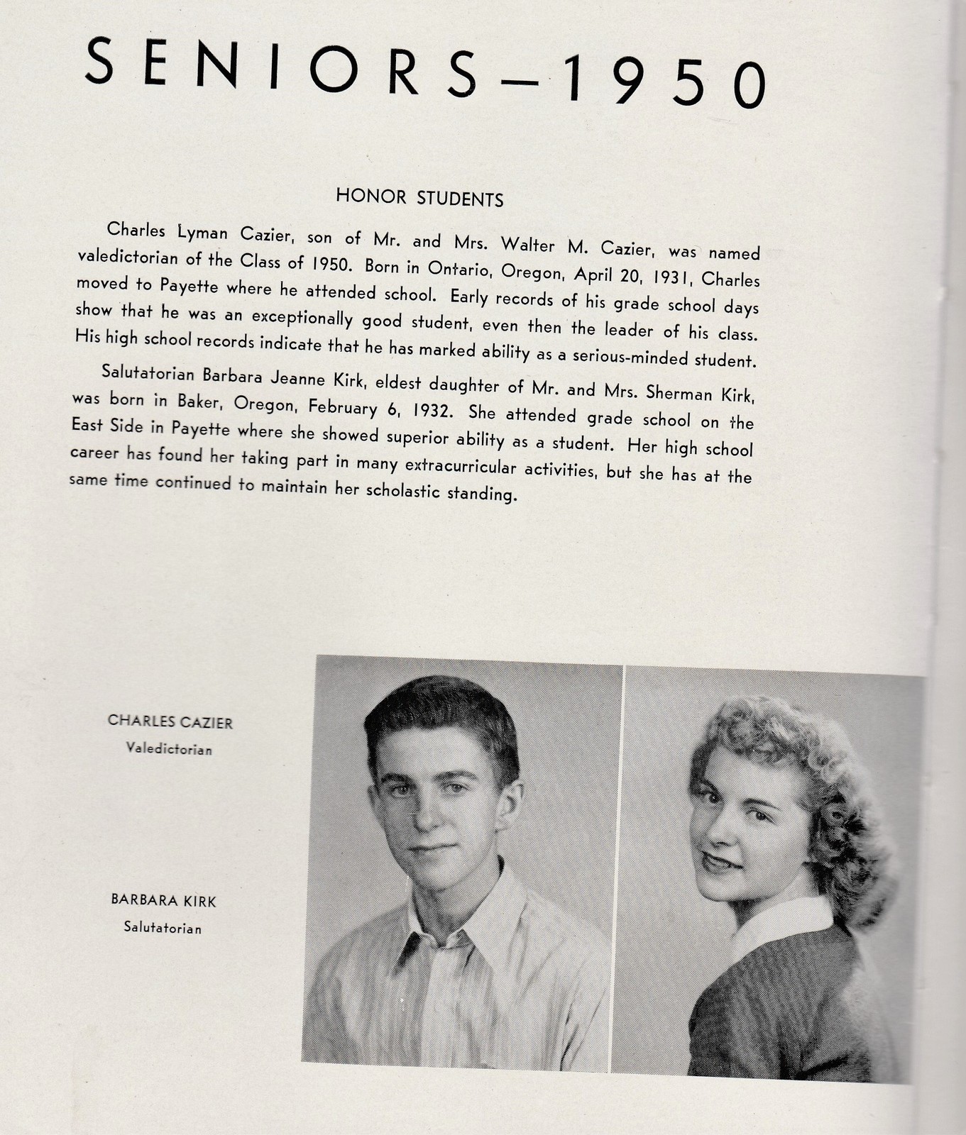 1950 Payette High School Yearbook, The Axe, Payette, Idaho Elementary