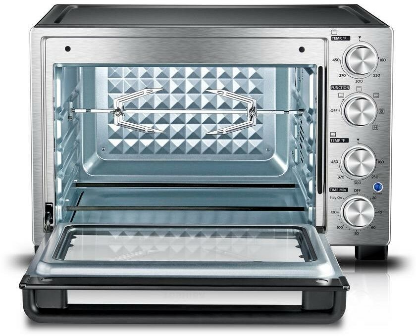 Toaster Oven Three Rack Positions Nonstick Interior Powerful Convection