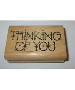 Thinking of You Rubber Stamp D.O.T.S. Retired Rare Wood Mounted - $5.81
