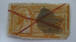 Old Special Delivery Orange Used USA 10 Cent Stamp - $10.94