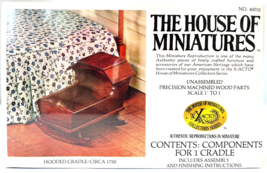 House of Miniatures Kit #40035 1:12 Hooded Cradle Rocking Baby Bed Circa... - $27.08