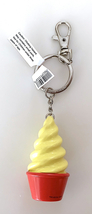 Disney Parks Dole Whip Pineapple Ice Cream Cone Keychain NEW