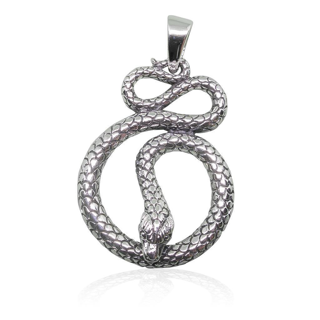 925 Sterling Silver Detailed Cobra Snake Infinity Serpent Reptile Charm ...