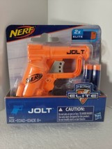 Hasbro Nerf N Strike Jolt Blaster Toy Gun 2 Elite Darts & Cocking Handle Orange - $9.85