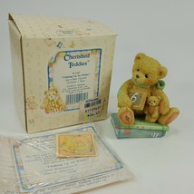 Cherished Teddies CHALKING UP SIX WISHES Age 6 Bear Figurine 911283 1992... - $6.95