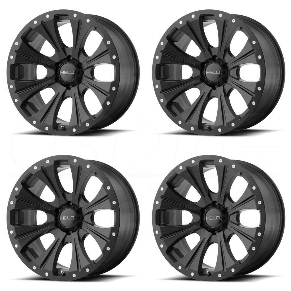 18x9 Helo HE901 8x6.5/8x165.1 0 Satin Black Wheels Rims Set(4) - Wheels