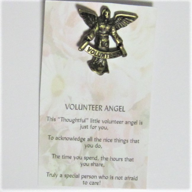 Primary image for Volunteer Angel Pin Bronze brooch hatpin lapel Banner 