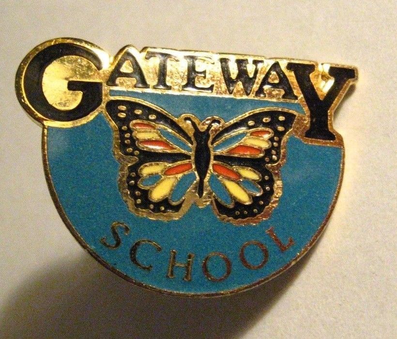 Gateway School Lapel Pin Vintage Education Butterfly Student Teacher