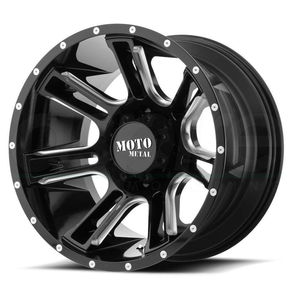 One 20x9 Moto Metal MO982 Amp 8x6.5/8x165.1 0 Black Milled Wheels Rims