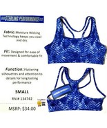 Sterling Performance Sports Bra Blue Spandex Racerback Yoga (Size: Small) - $14.84