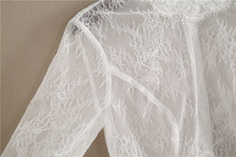 White 3/4 Sleeve Short Lace Tops Bridal Bridesmaid Shirts Boho wedding Lace Tops image 5