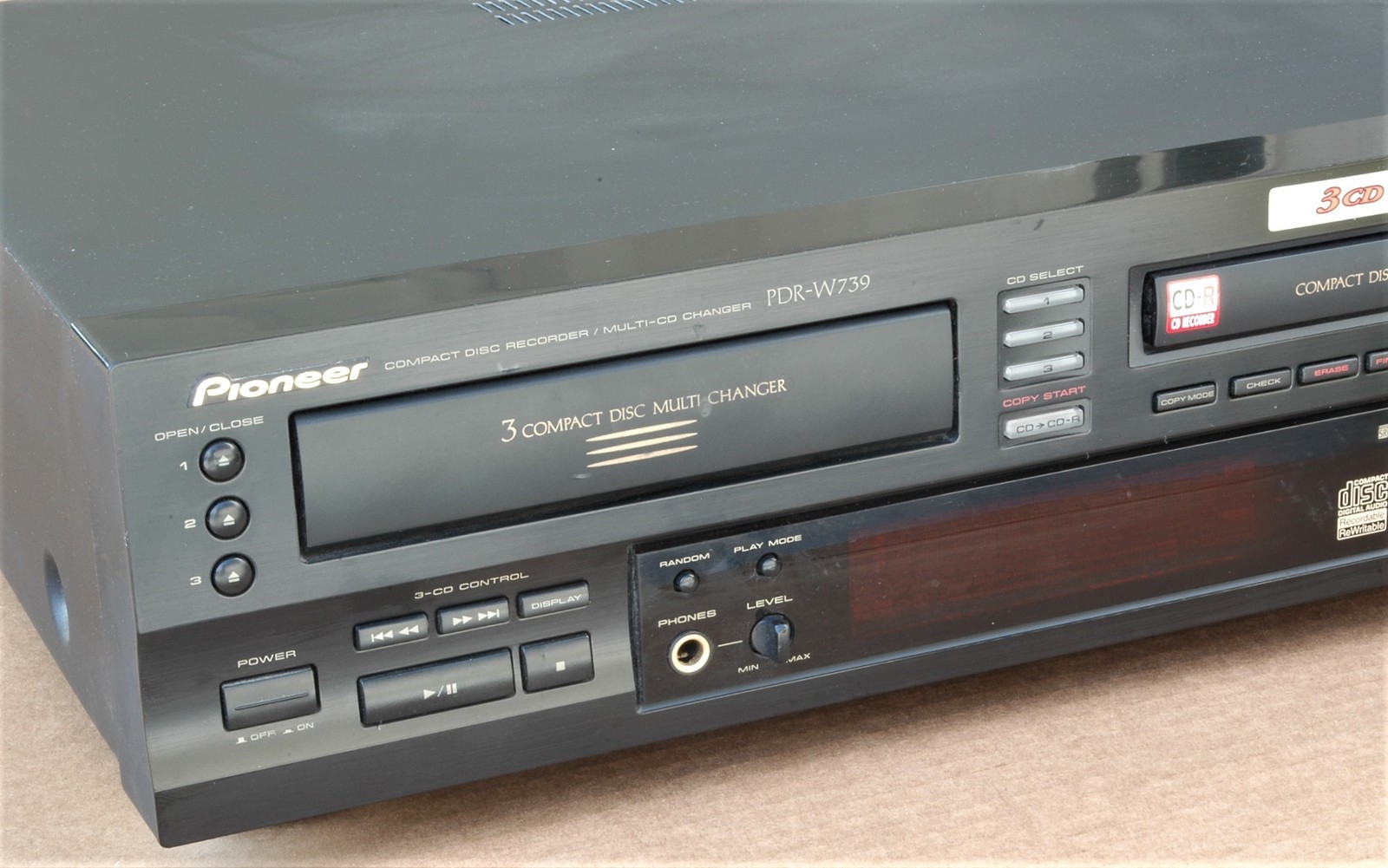 PIONEER PDRW739 DUAL TRAY 3 DISC PLAYER / CHANGER / RECORDER CDR