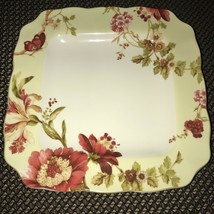 222 Fifth Harvest Festival Porcelain Salad Plates Set of Four New With Script