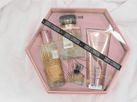Victoria's Secret Perfume Gift Set Love NIB Perfume Wash Shimmer Fragrance - $59.39