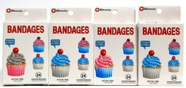 4 Bioswiss Cupcakes  Bandages 1.25in X 1.75in 24 Adhesive  feel The Shape