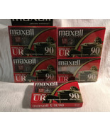 Lot of 5 Maxell Normal Bias UR 90 Minutes Blank Audio Cassette Tapes NEW - $14.01