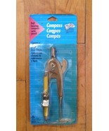 Metal Gold Tone Ball Bearing Compass With Pencil, By EF  New in Pack - $12.86