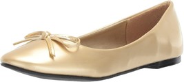 Ellie Shoes 016-MILA Adult Ballet Flat with Bow, Gold, Size 9 - $37.61