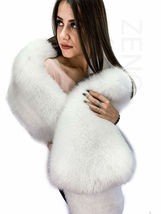 Double-Sided Arctic Fox Fur Stole 75' King Size Two Full Pelts Collar All Fur image 2