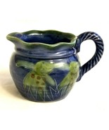 Yankee Candle Ceramic Pitcher Tea Light Candle Holder Blue Green...  - $13.00
