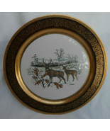 PICKARD WHITE TAIL DEER GOLD FILIGREE TRIM SIGNED LOCKHART PLATE COLLECT... - $87.11