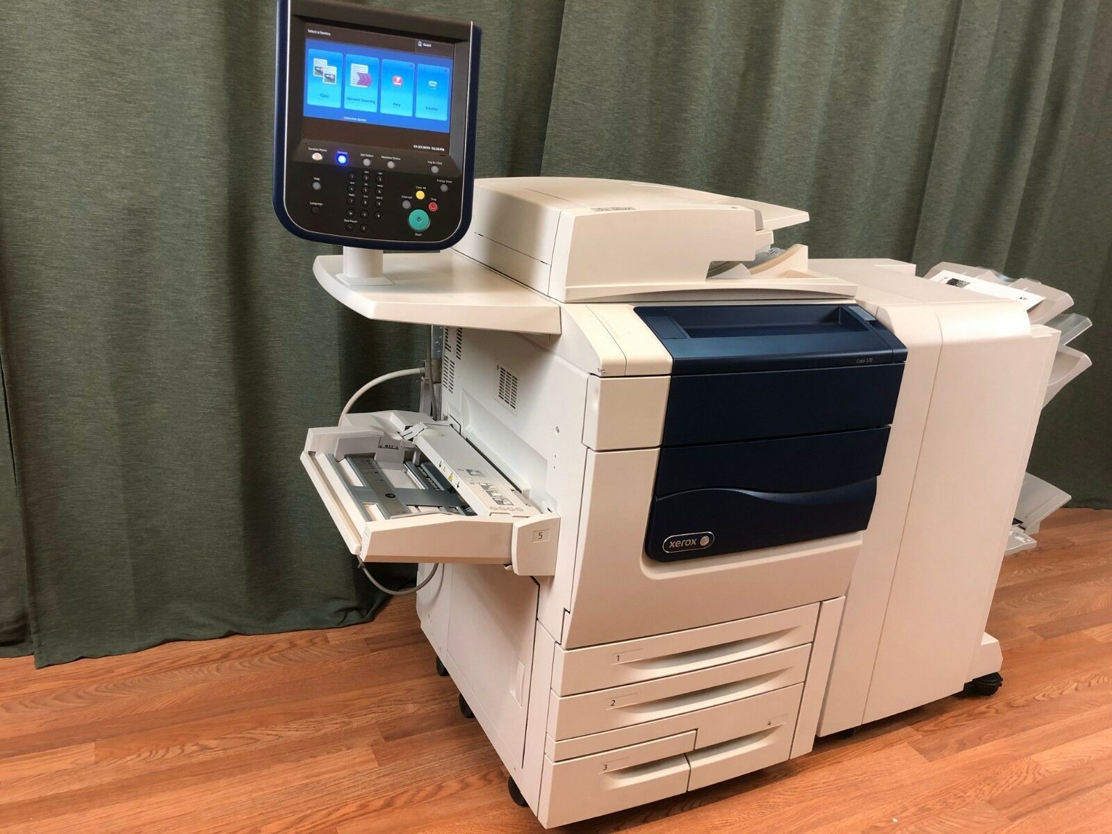 Xerox Color 570 Copier Printer Scanner Booklet Finisher Fiery Low Meter