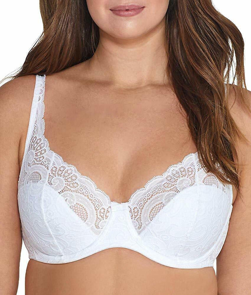 Playtex WHITE Love My Curves Plunge Bra, US 38DDD, UK 38E Bras & Bra Sets