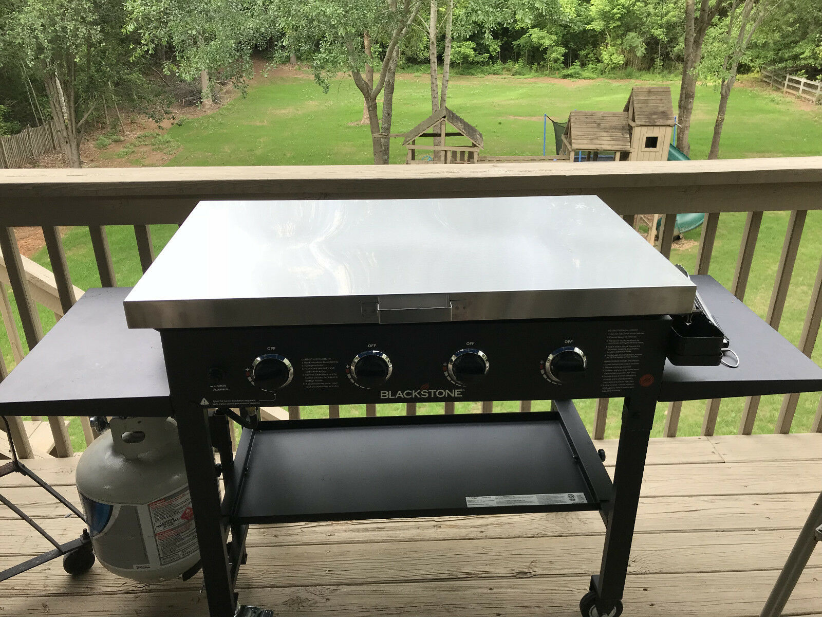 36" Blackstone Griddle stainless cover lid & windscreen rear-gridddle Blackstone Stainless Steel Griddle With Lid