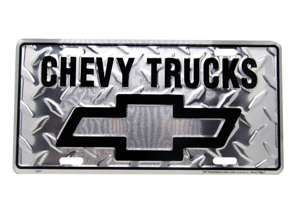 Genuine Chevrolet Chevy Trucks Cars Silver 6"x12" Aluminum License Plate Tag 