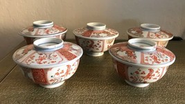 Antique Japanese Imari Kutani Hand Painted Covered Rice Bowl with Lid Se... - $249.00