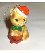 Vintage Cat Christmas Ornament Bell Ceramic 2.5” Tall - 1987 JSNY - $5.69